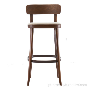 Modern Wooden Restaurant Seat Tholstered Wood Barstool